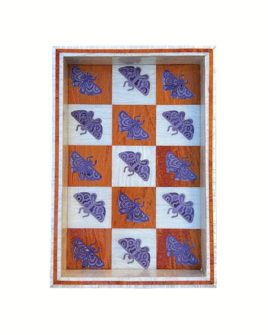 Orange Chess Farasha Tray