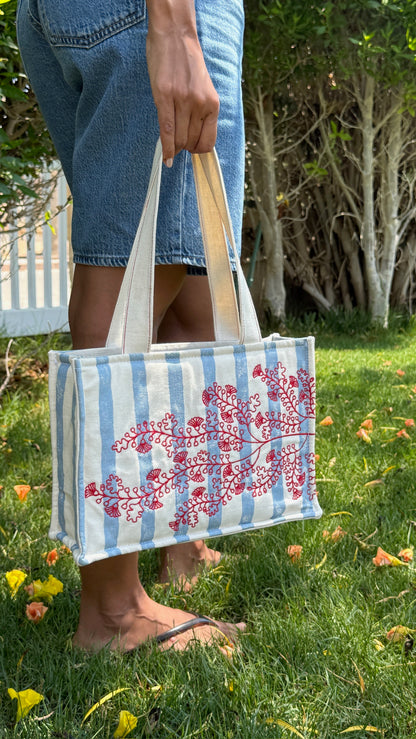 Blue Sard Embroidered Bag